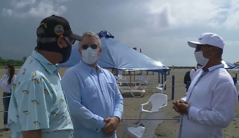 Presidente Iván Duque revisó plan piloto para la apertura de las playas en Cartagena