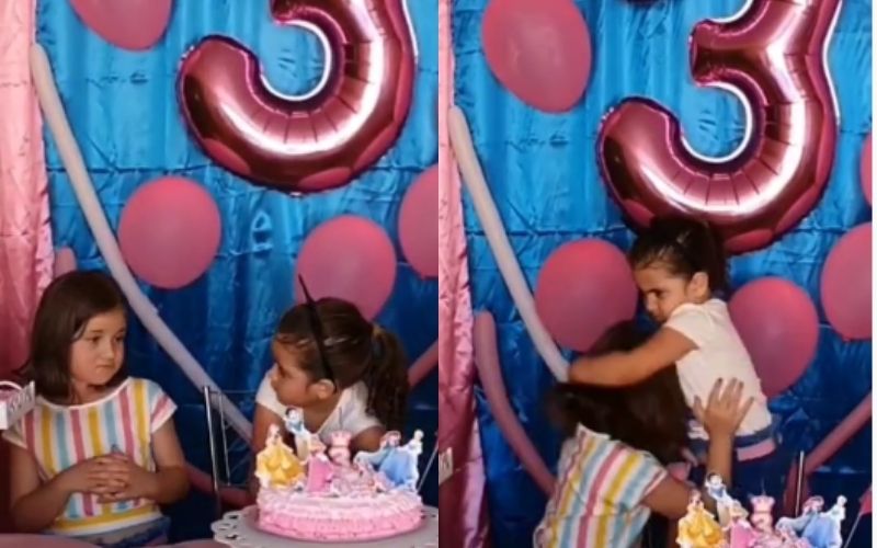 Hermanitas protagonizan pelea en plena fiesta de cumpleaños y se vuelven virales