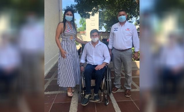 Olga Montenegro, Nilson Vidal y consejero Jairo Clopatofsky dialogan sobre políticas para población discapacitada en La Guajira