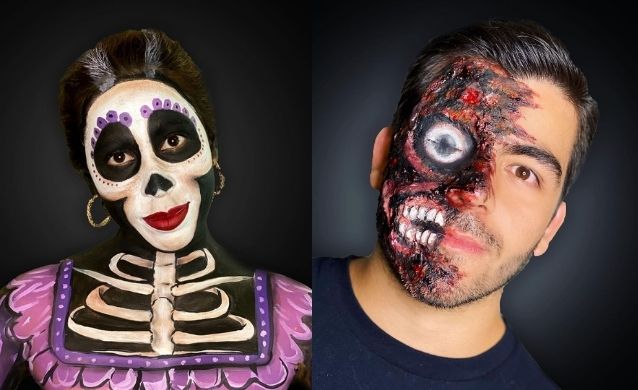 Maquillaje y bodypaint; arte para la temporada de Halloween