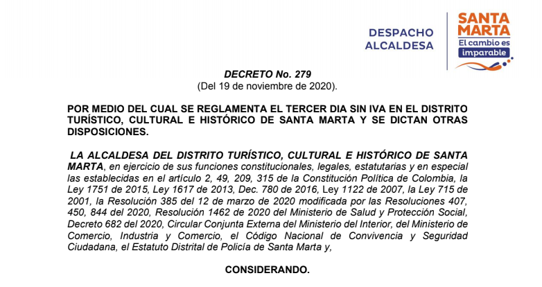 Con pico y género y sin toque de queda se vivirá el Día sin IVA en Santa Marta