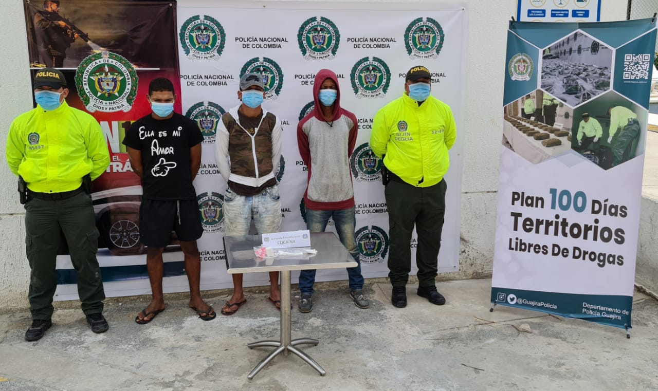 En Riohacha: capturan a tres sujetos por tráfico de estupefacientes