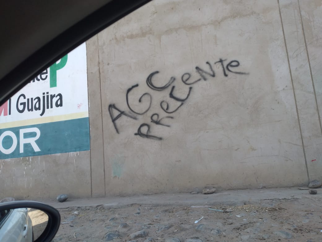 Grafitis alusivos a las Autodefensas Gaitanistas de Colombia aparecieron en Riohacha