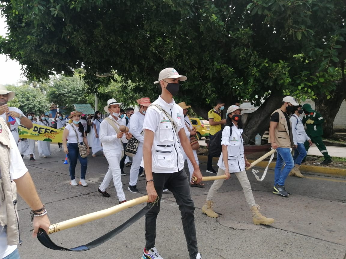 Minga indígena en Valledupar como apoyo al paro nacional