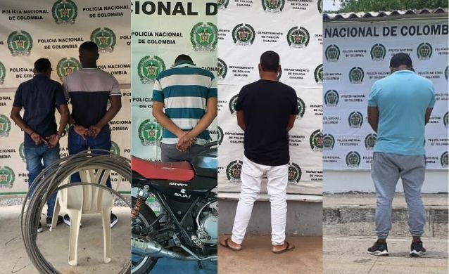Seis capturados en operativos de la Policía en las carretas de La Guajira