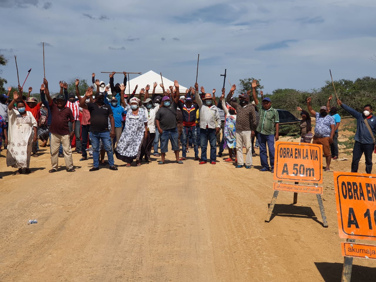 Nación Wayuú sigue en pie de lucha en manifestaciones en Riohacha y Uribia