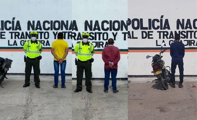 Tres capturados con licencias de conducción falsificadas en vías de La Guajira