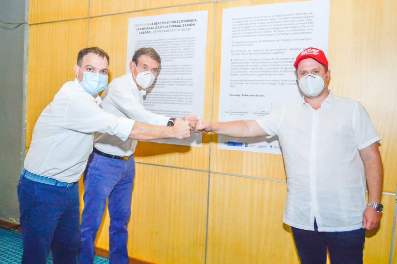 Firman Pacto por la Reactivación Económica, la Empleabilidad y la Formalización Laboral en Sucre