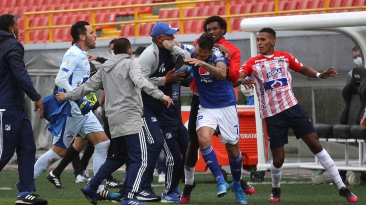 Se filtra nuevo video de la pelea de jugadores de Junior contra Millonarios