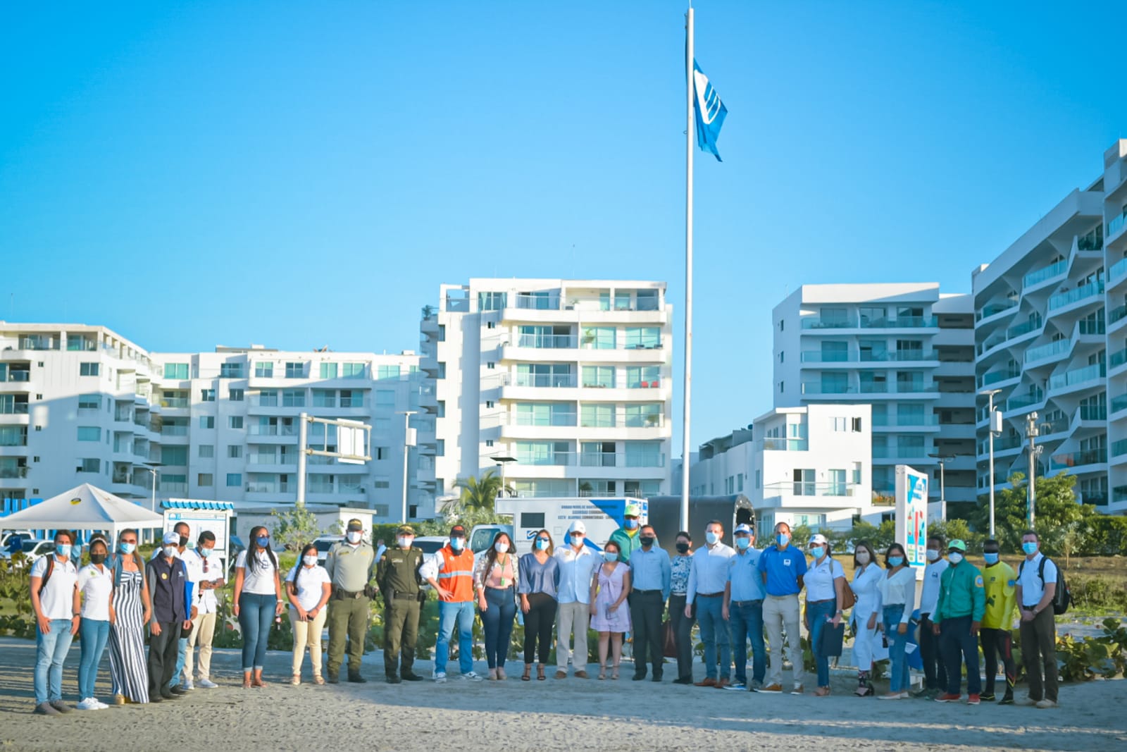 Bandera Blue Flag ya ondea en Playa Azul La Boquilla de Cartagena