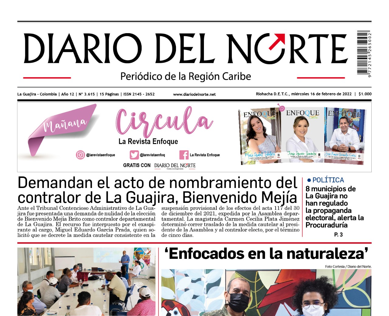 Esta es nuestra edición digital del miércoles 16 de febrero, de 2022