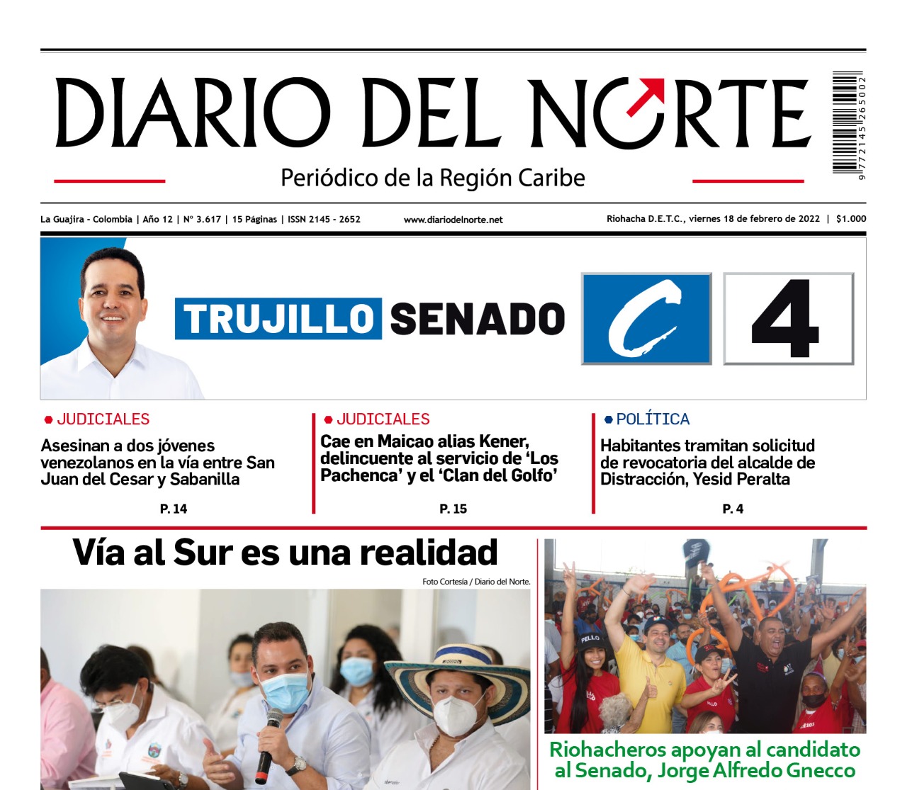 Esta es nuestra edición digital del viernes 18 de febrero, de 2022