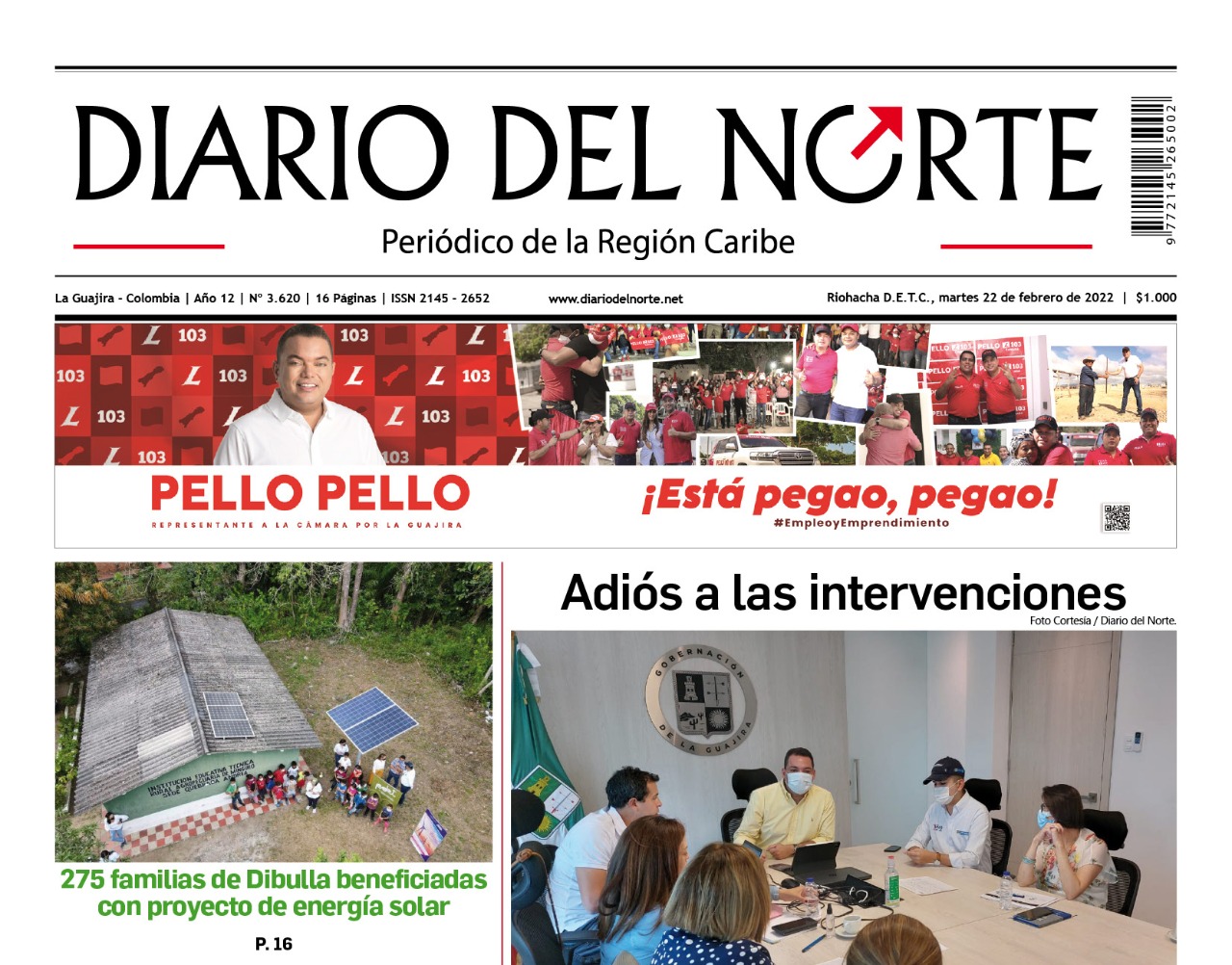 Esta es la edición digital de este martes 22 de febrero, de 2022