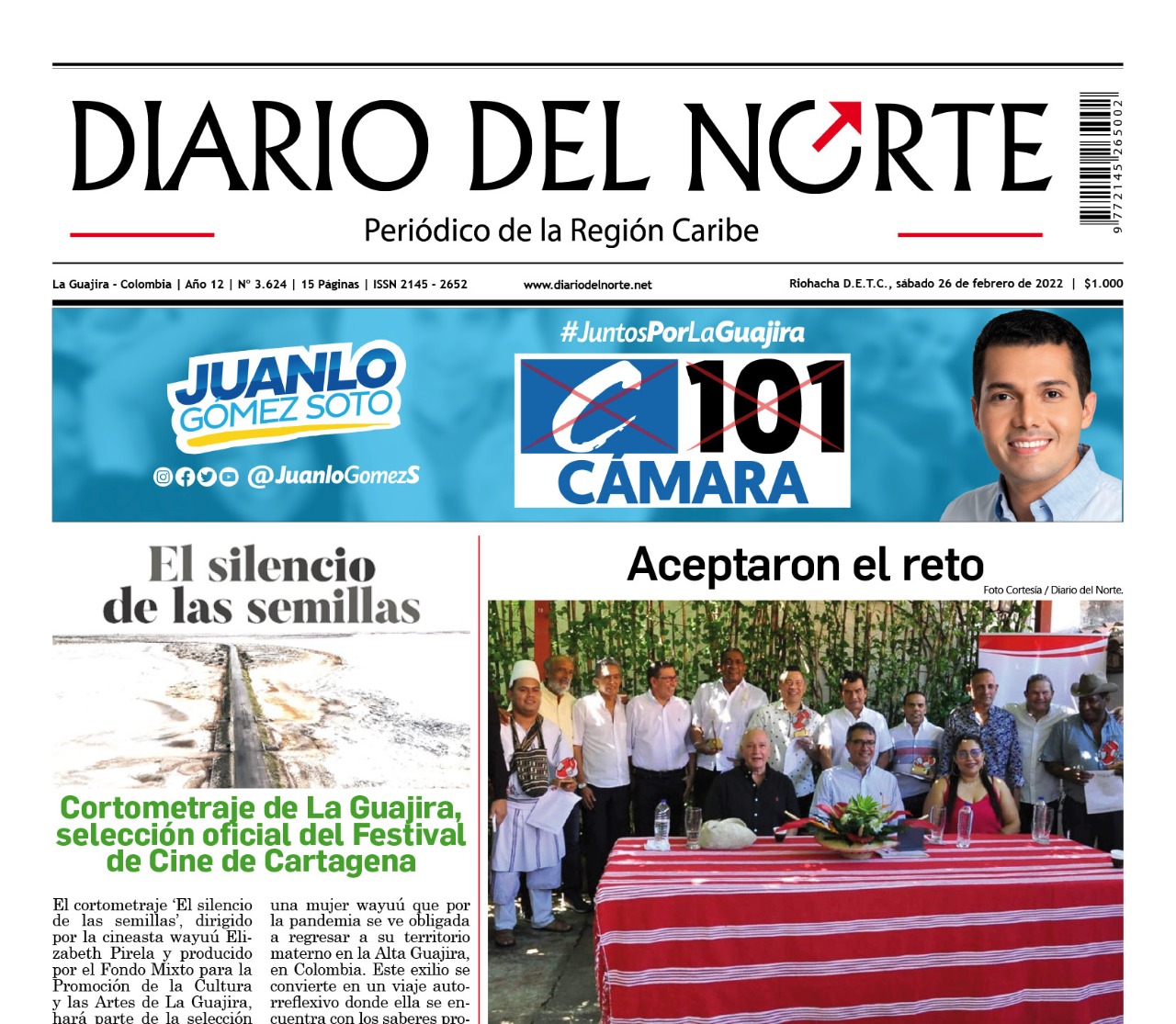 Esta es nuestra edición digital del sábado 26 de febrero, de 2022