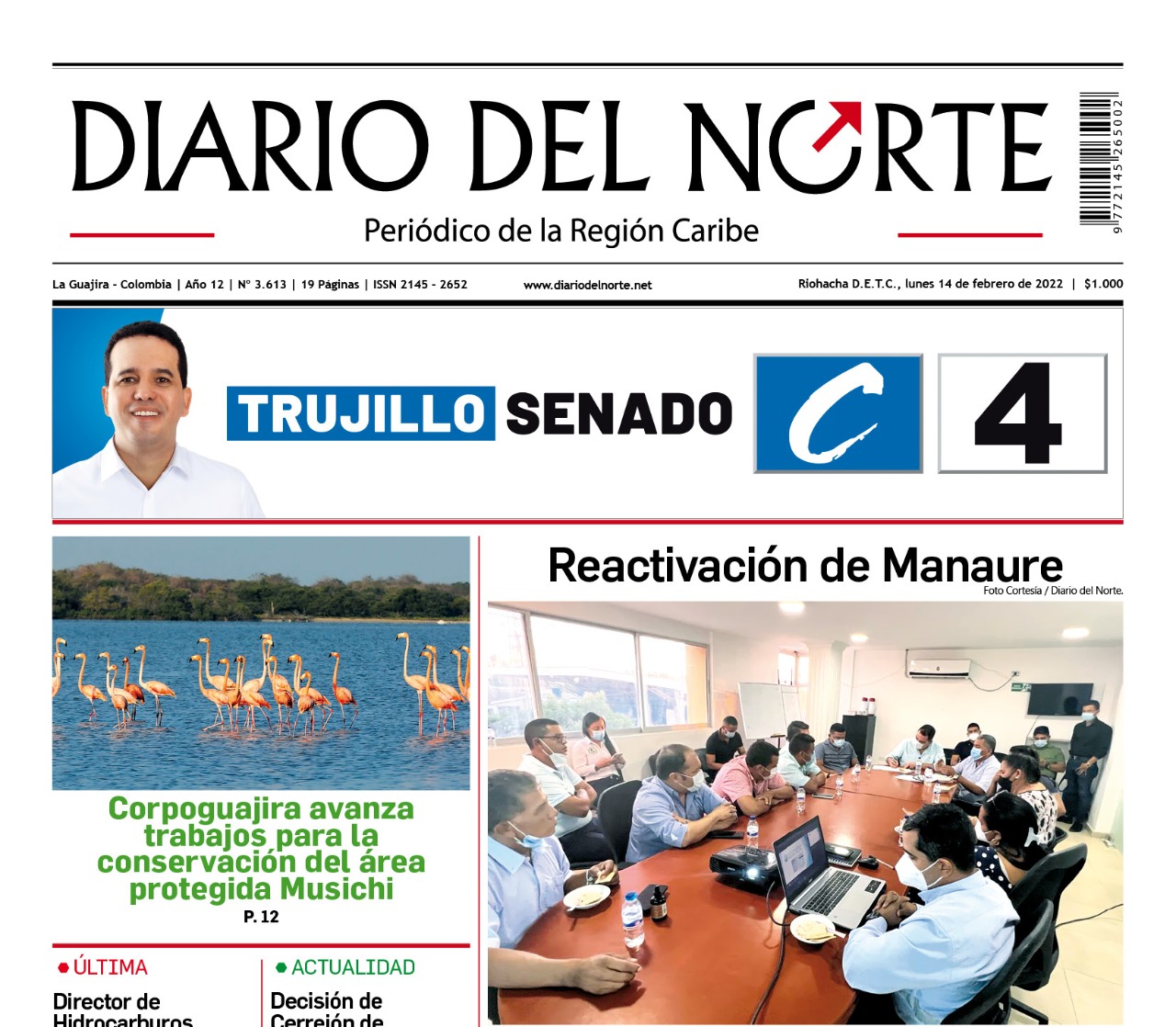 Esta es la edición digital del lunes 14 de febrero, de 2022