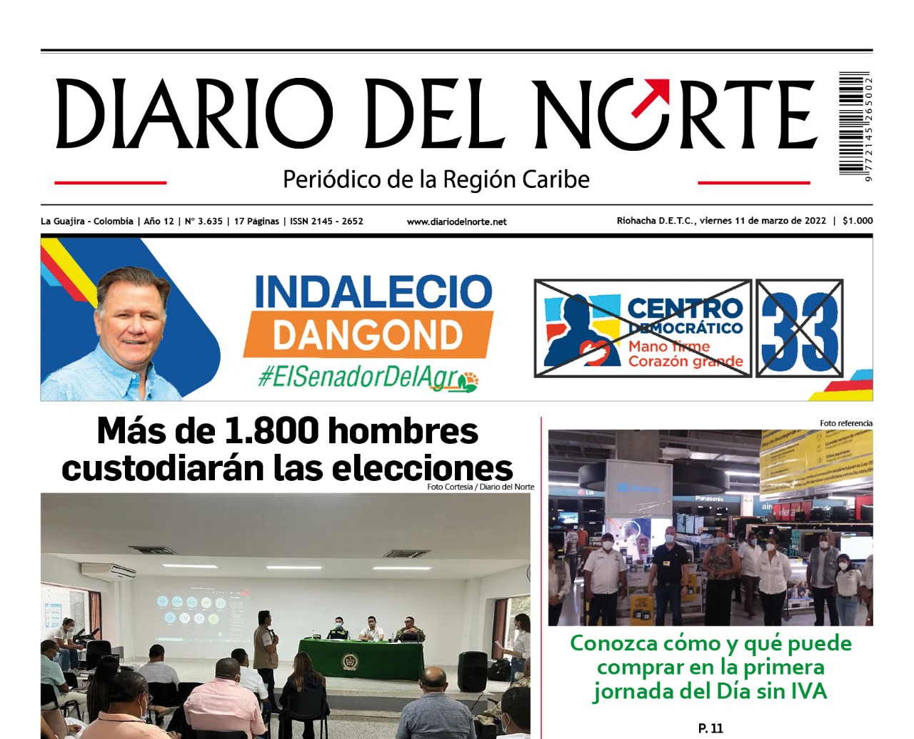 Esta es nuestra edición digital del viernes 11 de marzo, de 2022