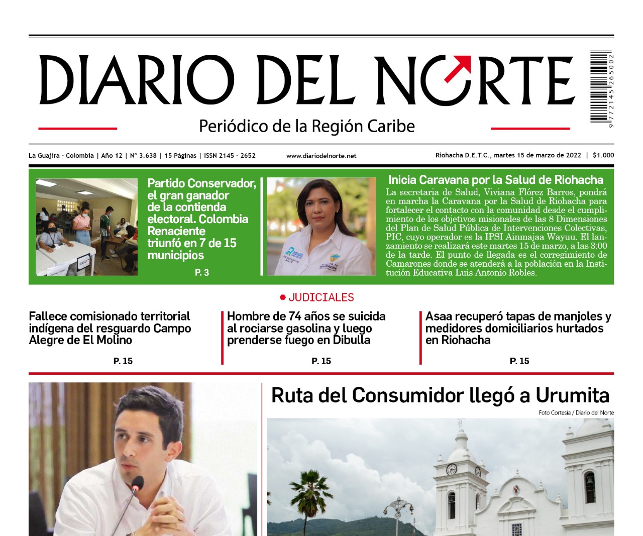 Esta es nuestra edición digital del martes 15, de marzo de 2022