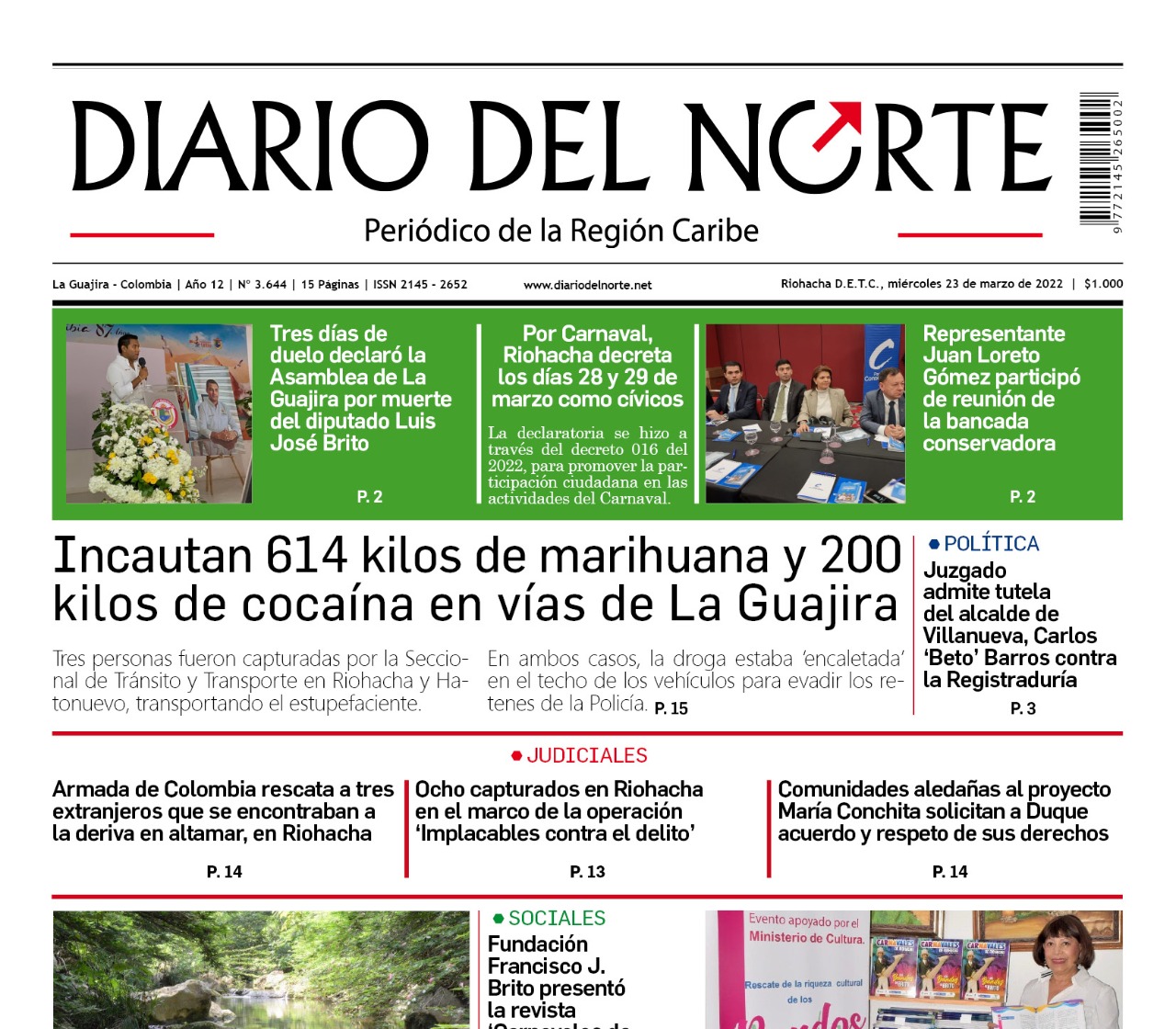 Esta es nuestra edición digital del miércoles 23 de marzo, de 2022
