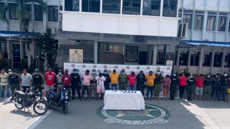 Catorce integrantes del Clan del Golfo capturados por extorsión en Sucre