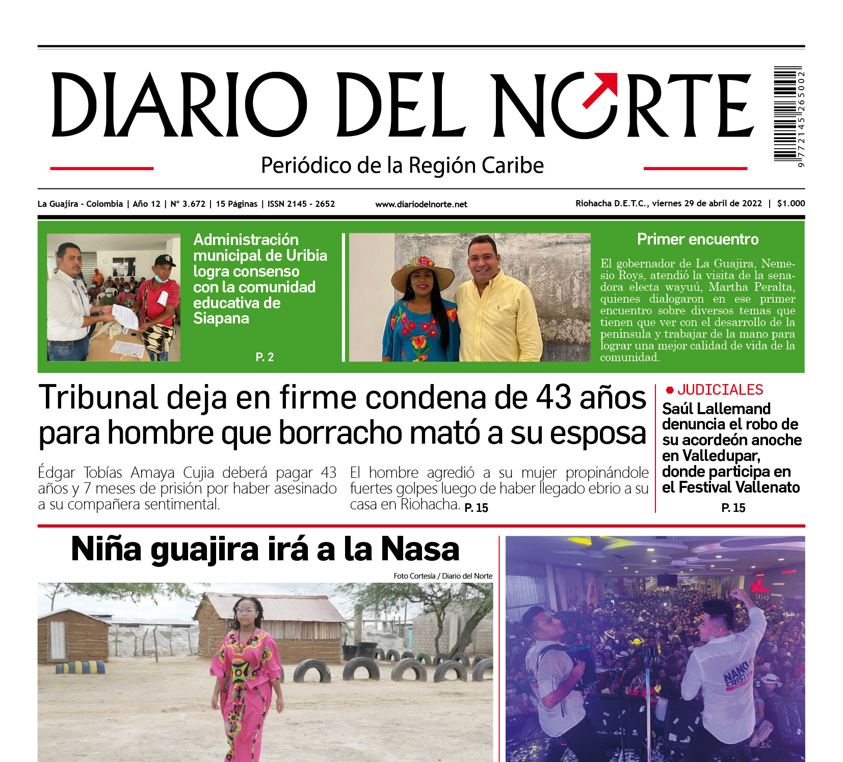 Esta es nuestra edición digital del viernes  29 de enero de 2022