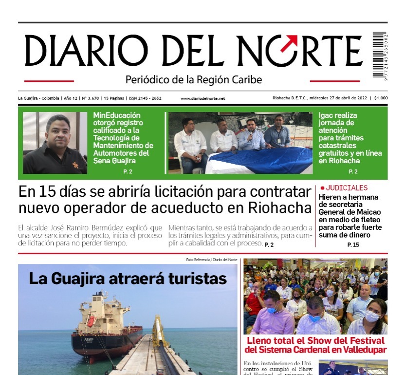 Esta es nuestra edición digital del miércoles 27 de abril, de 2022