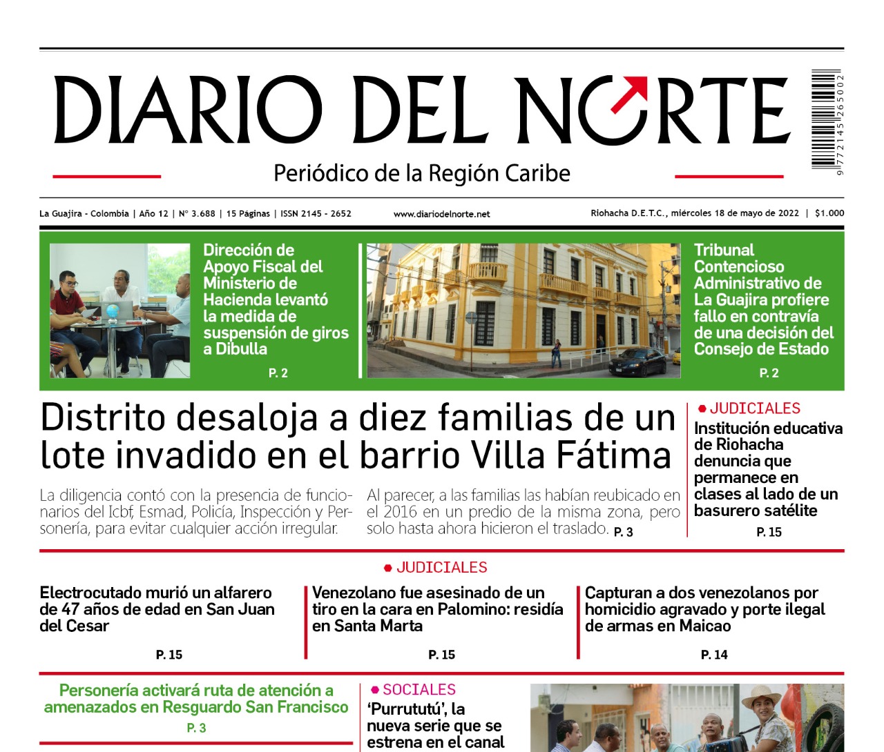 Esta es nuestra edición digital del miércoles 18 de mayo, de 2022