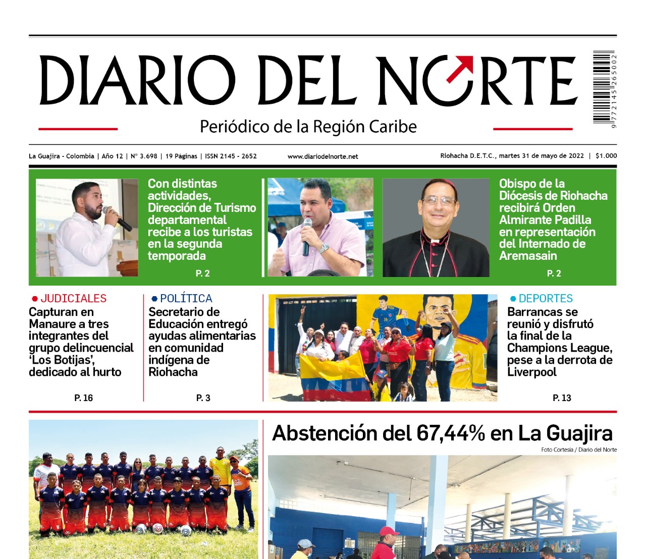 Esta es nuestra edición impresa del martes 31 de mayo, de 2022