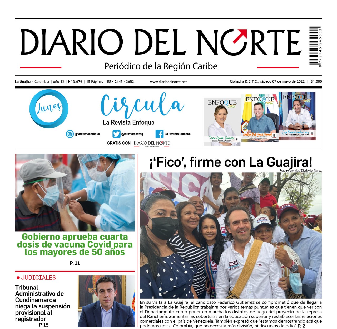 Esta es nuestra edición digital del sábado 7 de mayo de 2022