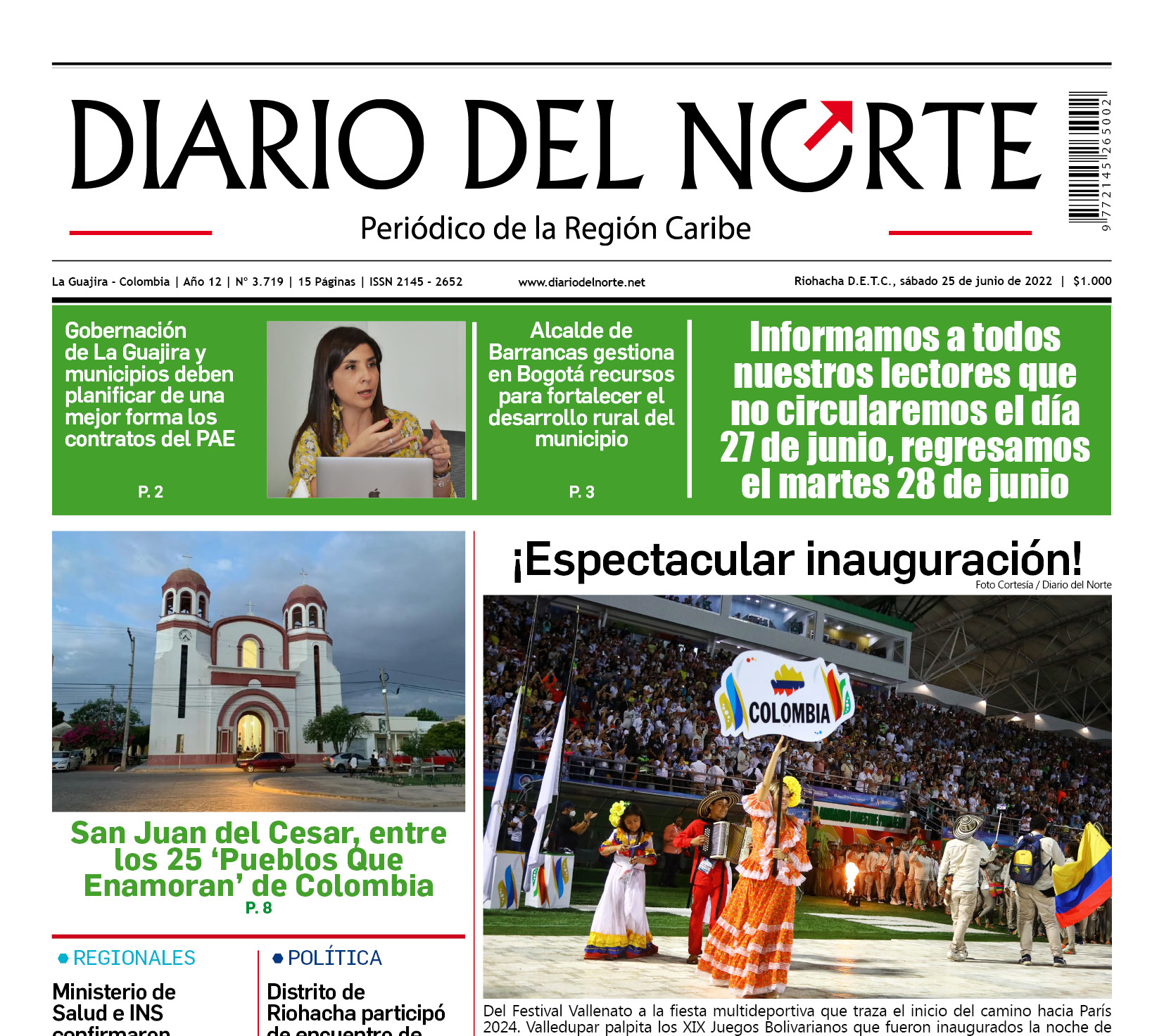 Esta es la edición digital del sábado 25 de junio, de 2022