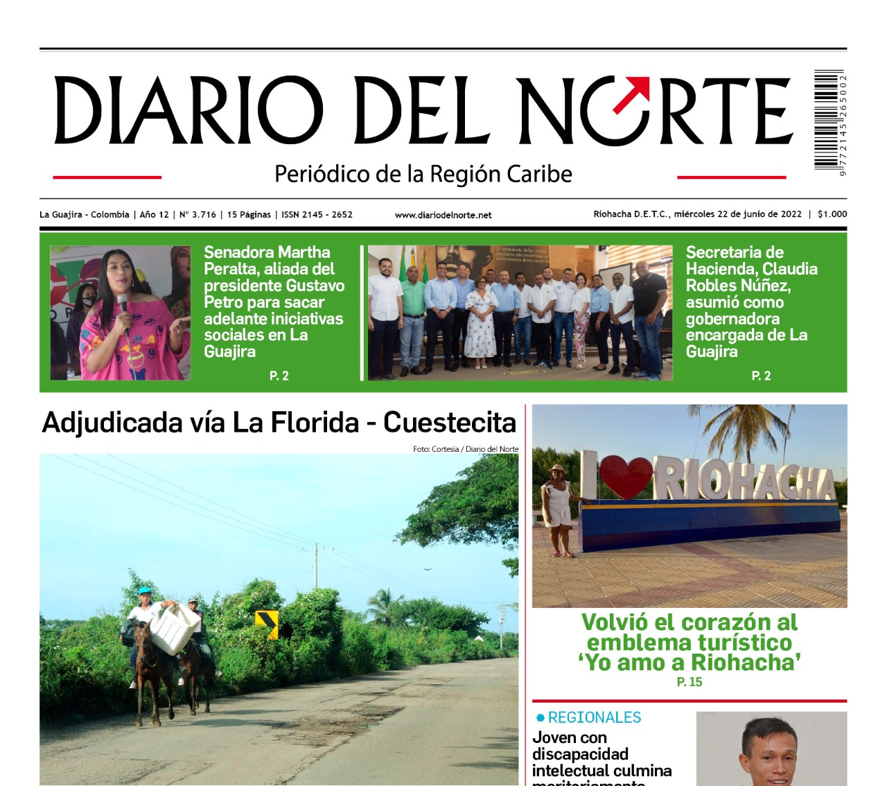 Esta es nuestra edición digital del miércoles 22 de junio, de 2022