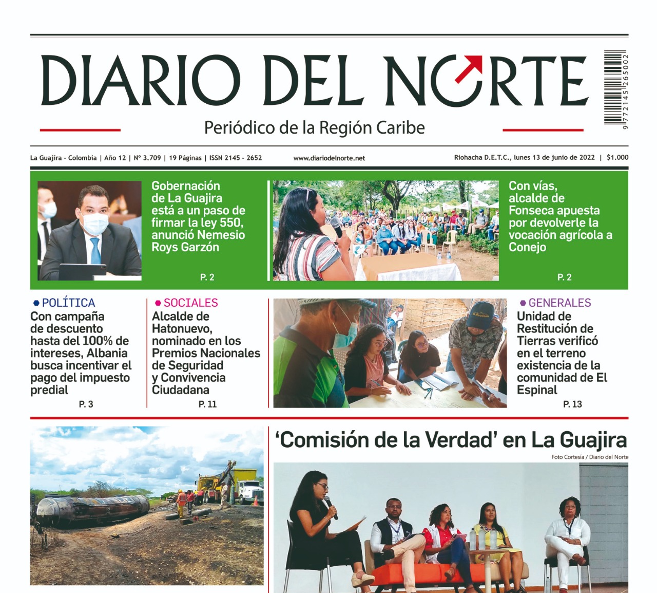 Esta es la edición digital del lunes 13 de junio, de 2022