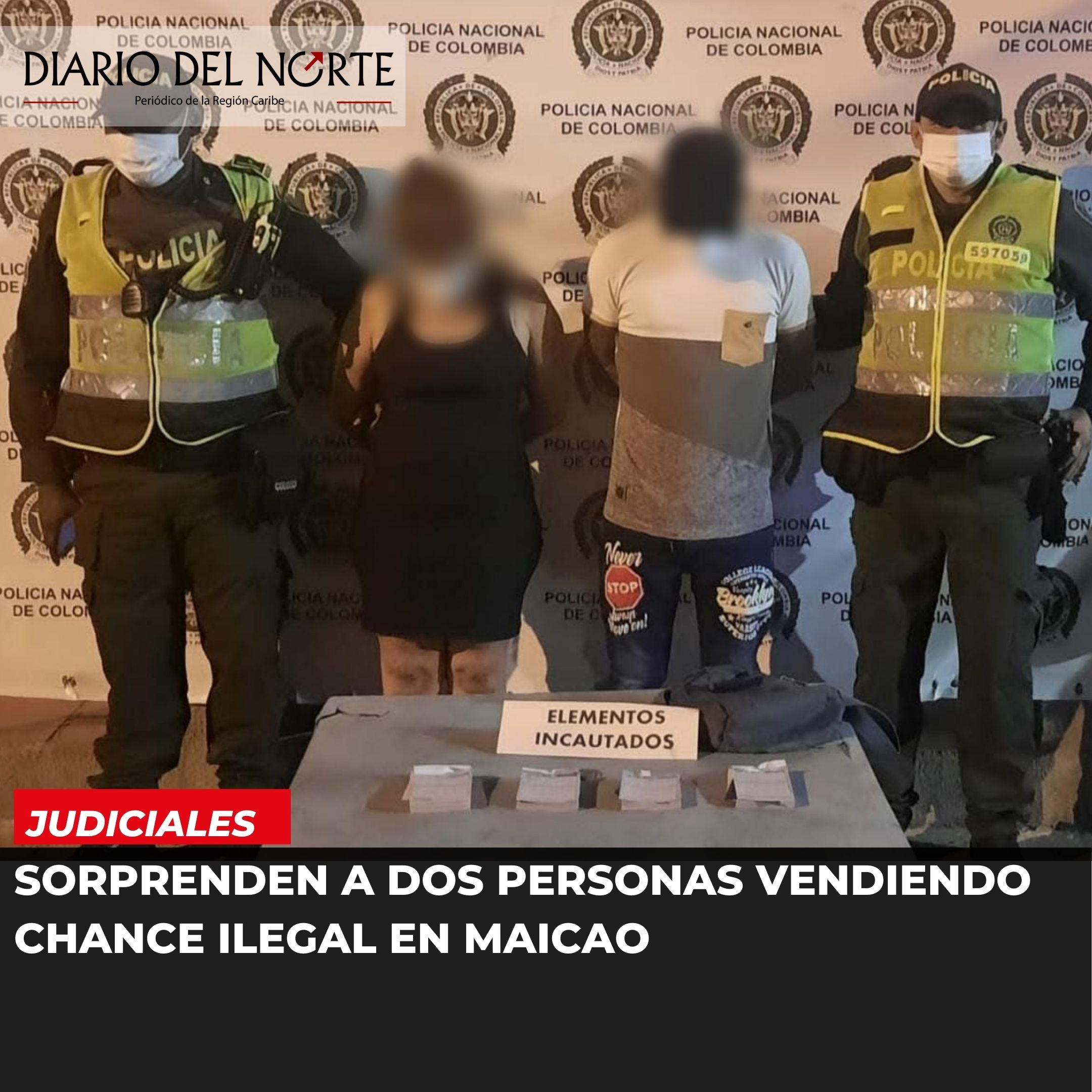Sorprenden a dos personas vendiendo chance ilegal en Maicao