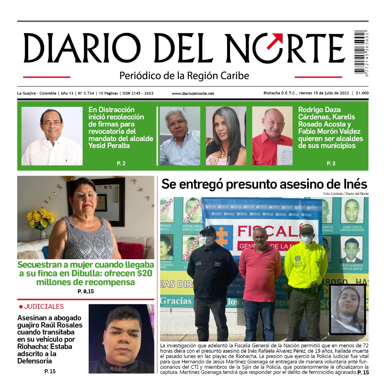 Esta es nuestra edición digital del viernes 15 de julio, de 2022