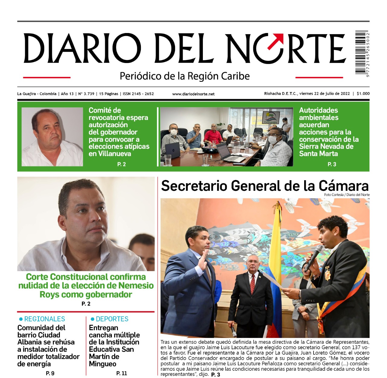 Esta es nuestra edición digital del viernes 22 de julio, de 2022