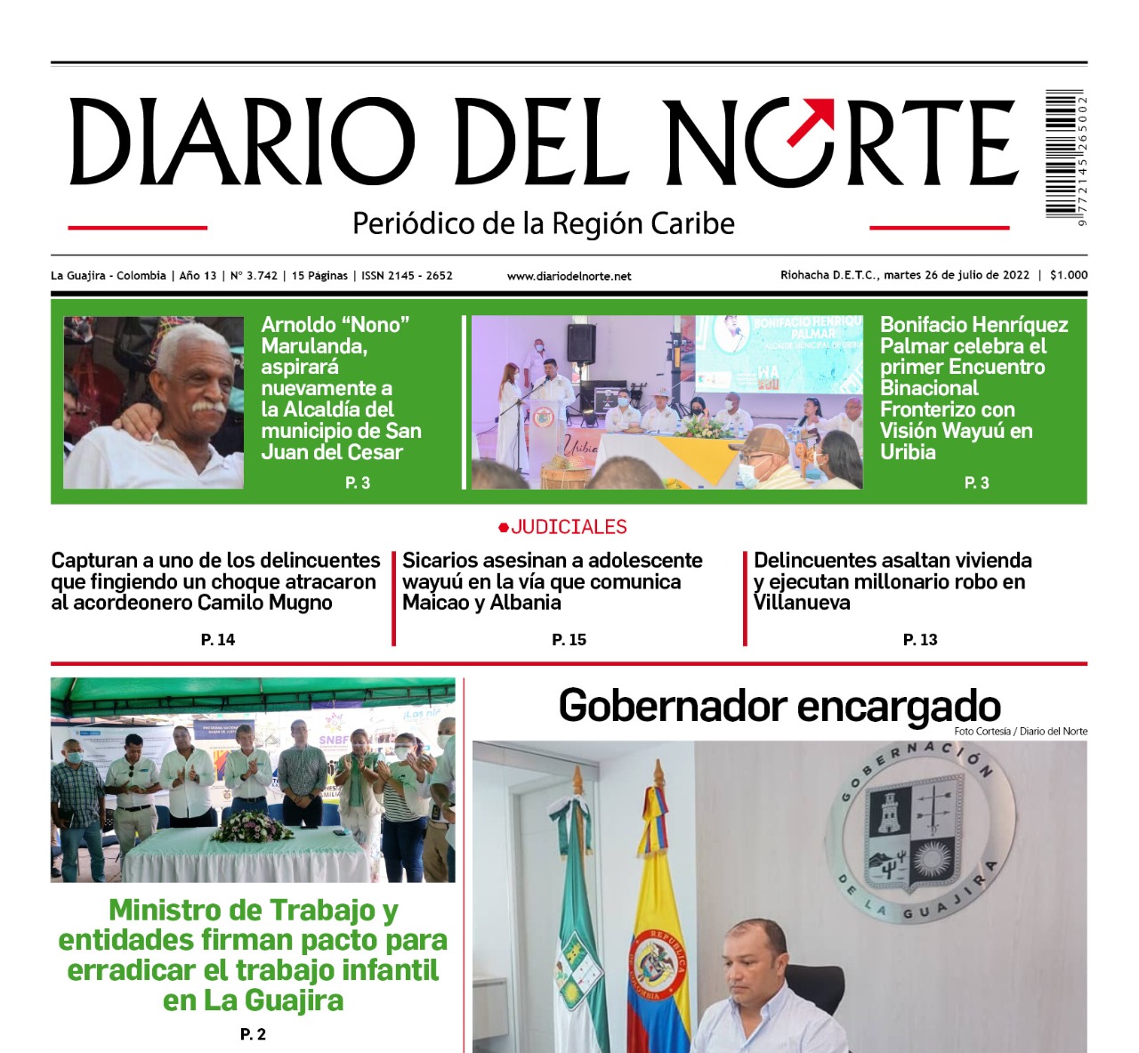 Esta es nuestra edición digital del martes 26 de julio, de 2022