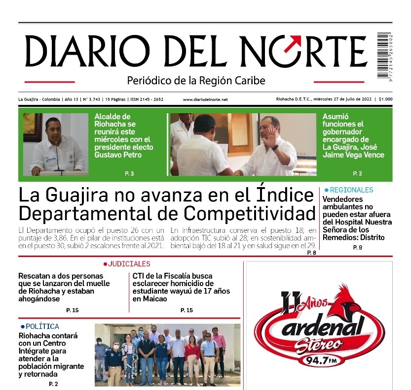 Esta es nuestra edición digital del miércoles 27 de julio, de 2022