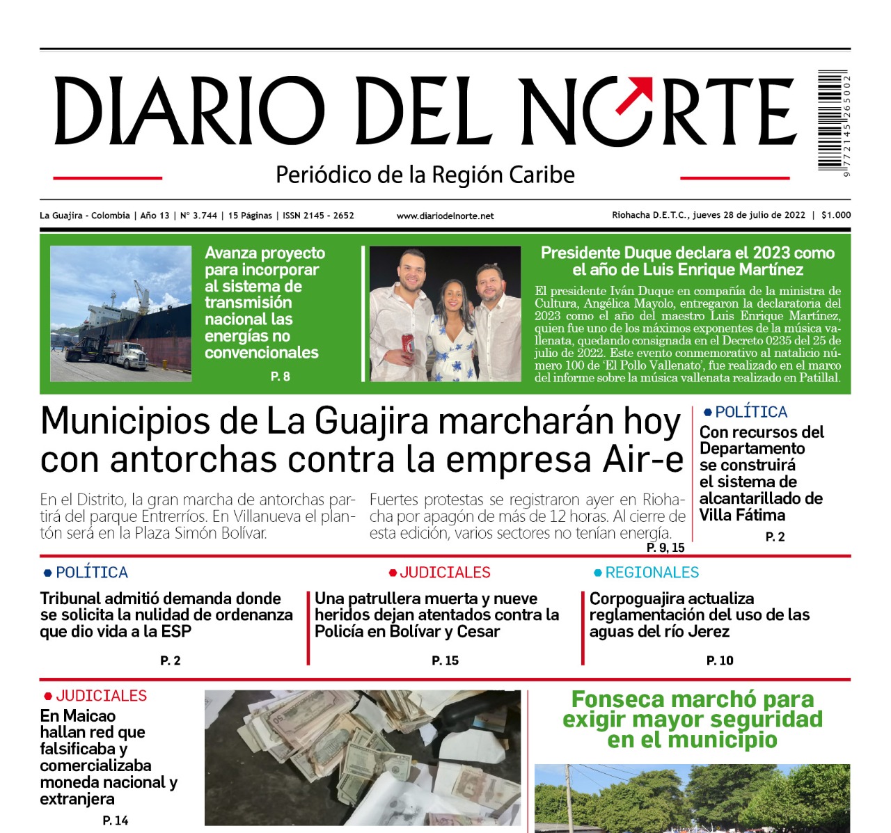 Esta es nuestra edición digital del jueves 28 de julio, de 2022