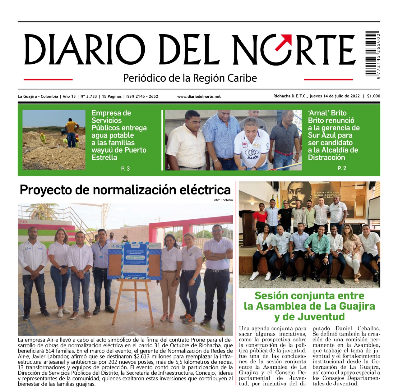 Esta es nuestra edición digital del jueves 14 de julio, de 2022