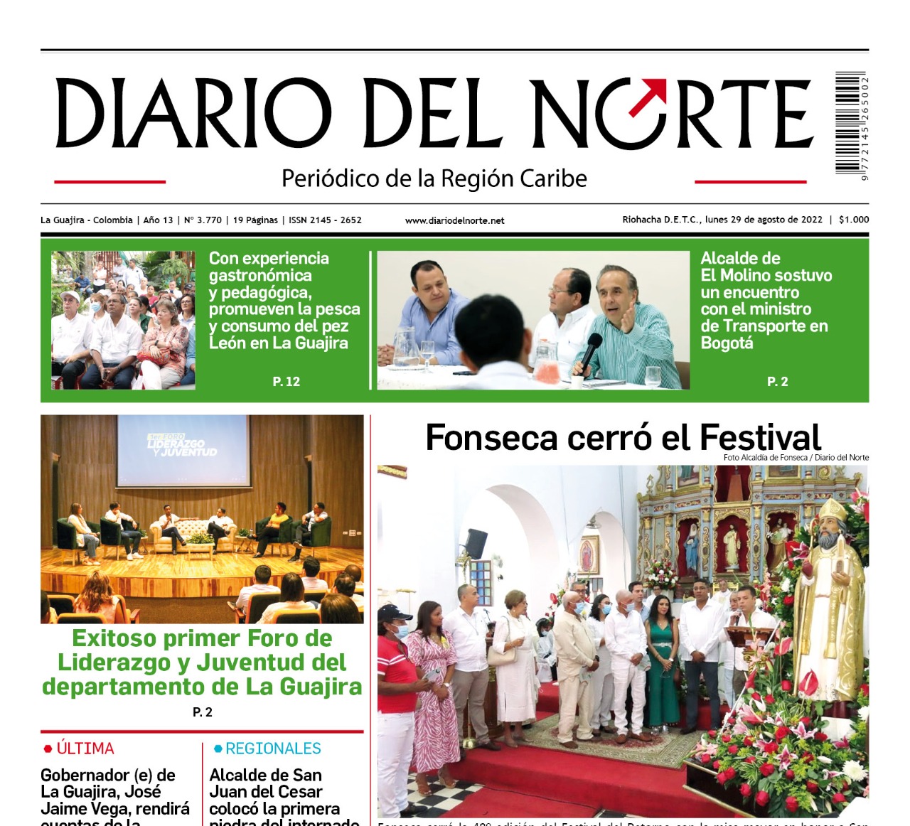 Esta es nuestra edición digital del lunes 29 de agosto, de 2022