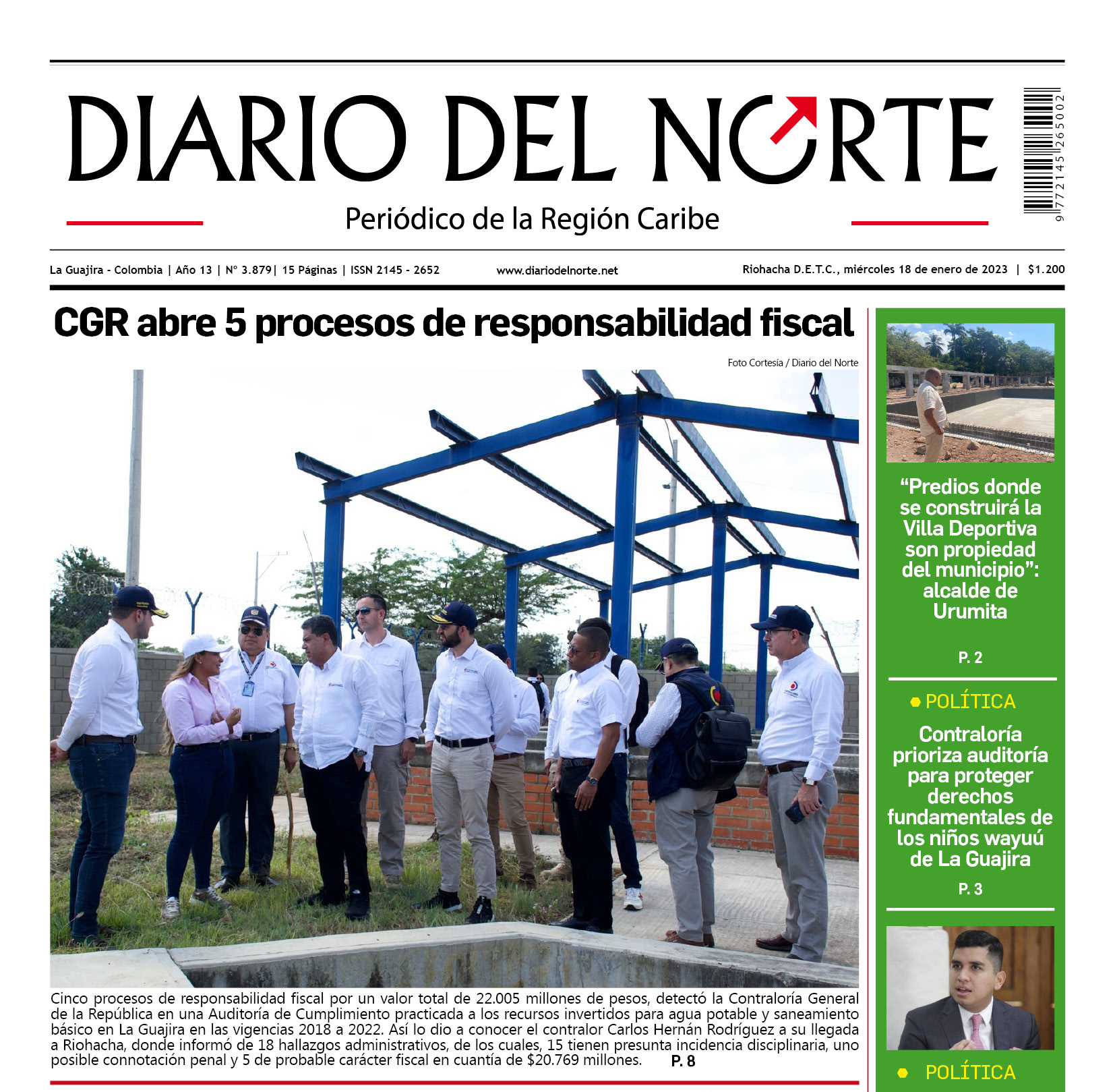 Esta es la edición del miércoles 18 de enero de 2023