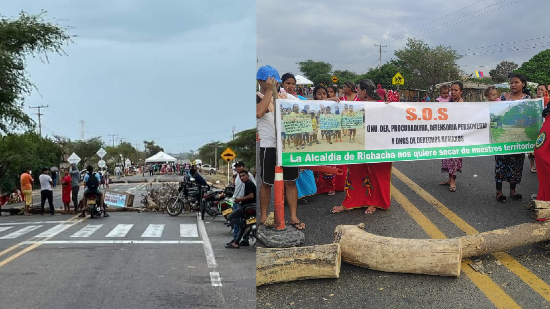 Inició la semana con nuevo bloqueo en la vía Riohacha – Maicao a la altura del Sena Industrial