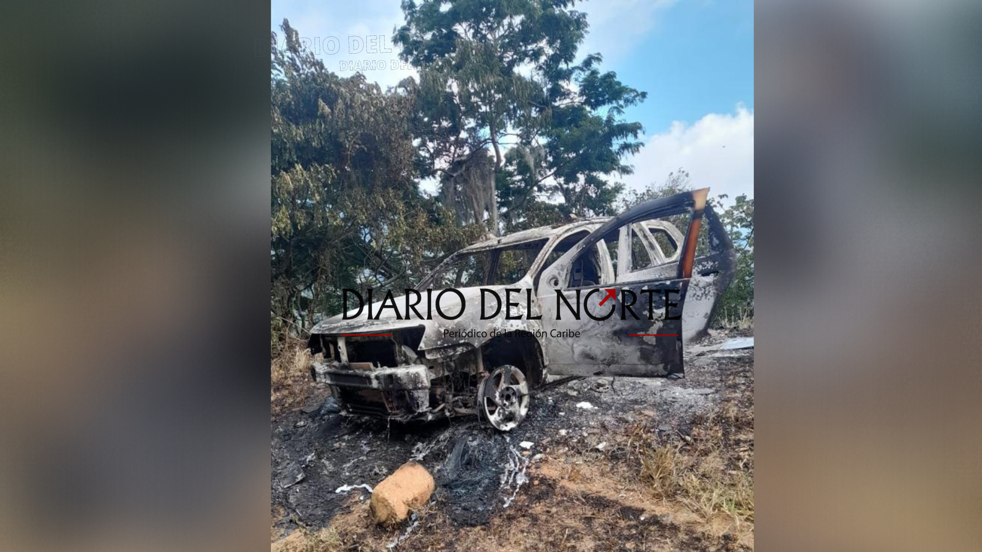 Encuentran calcinada camioneta en la que presuntamente era movilizado el ganadero Heriberto Urbina Lacouture