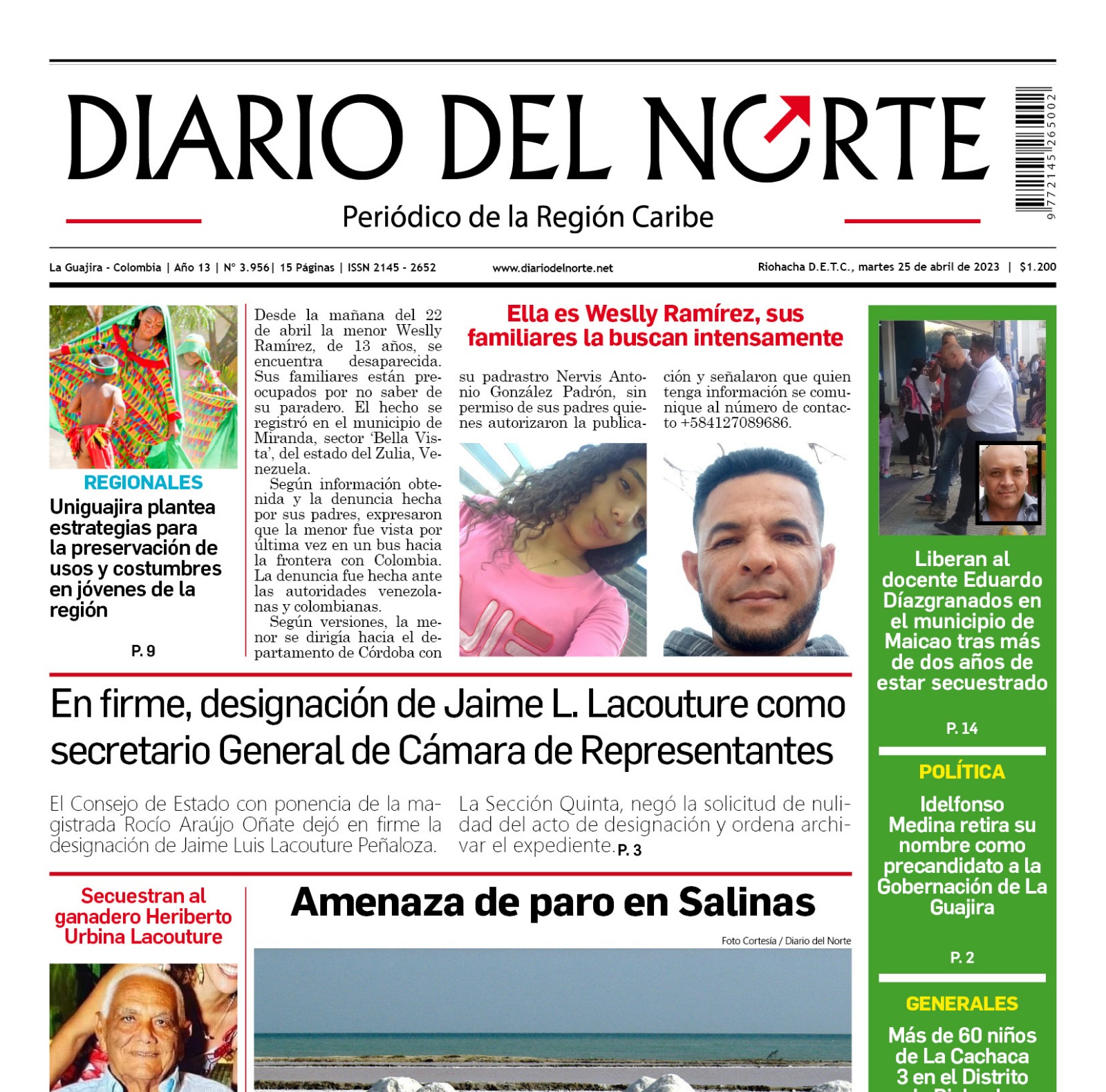 Esta es la edición del martes 25 de abril de 2023