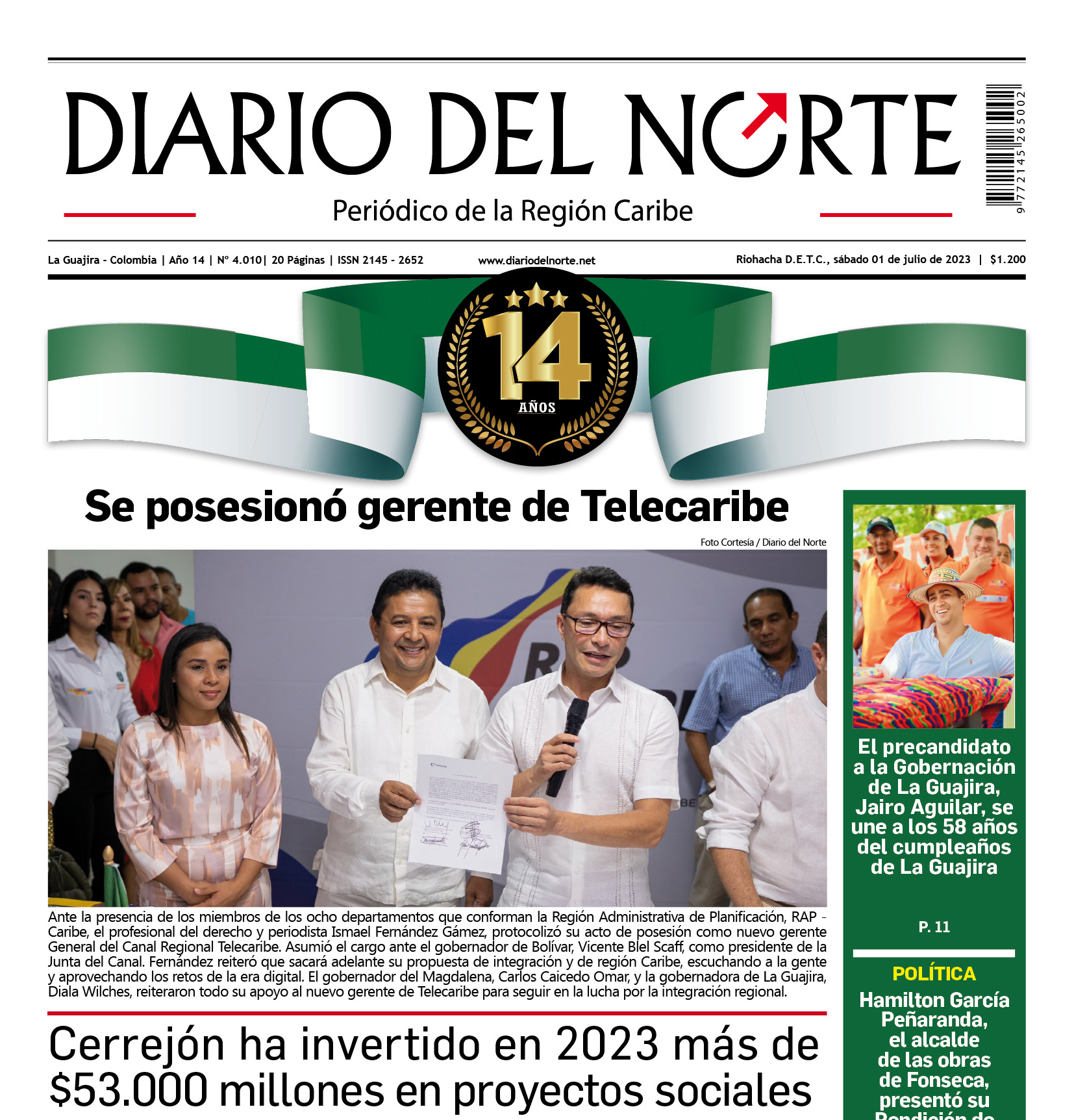 Compartimos nuestra edición de hoy sábado 1° de julio de 2023.