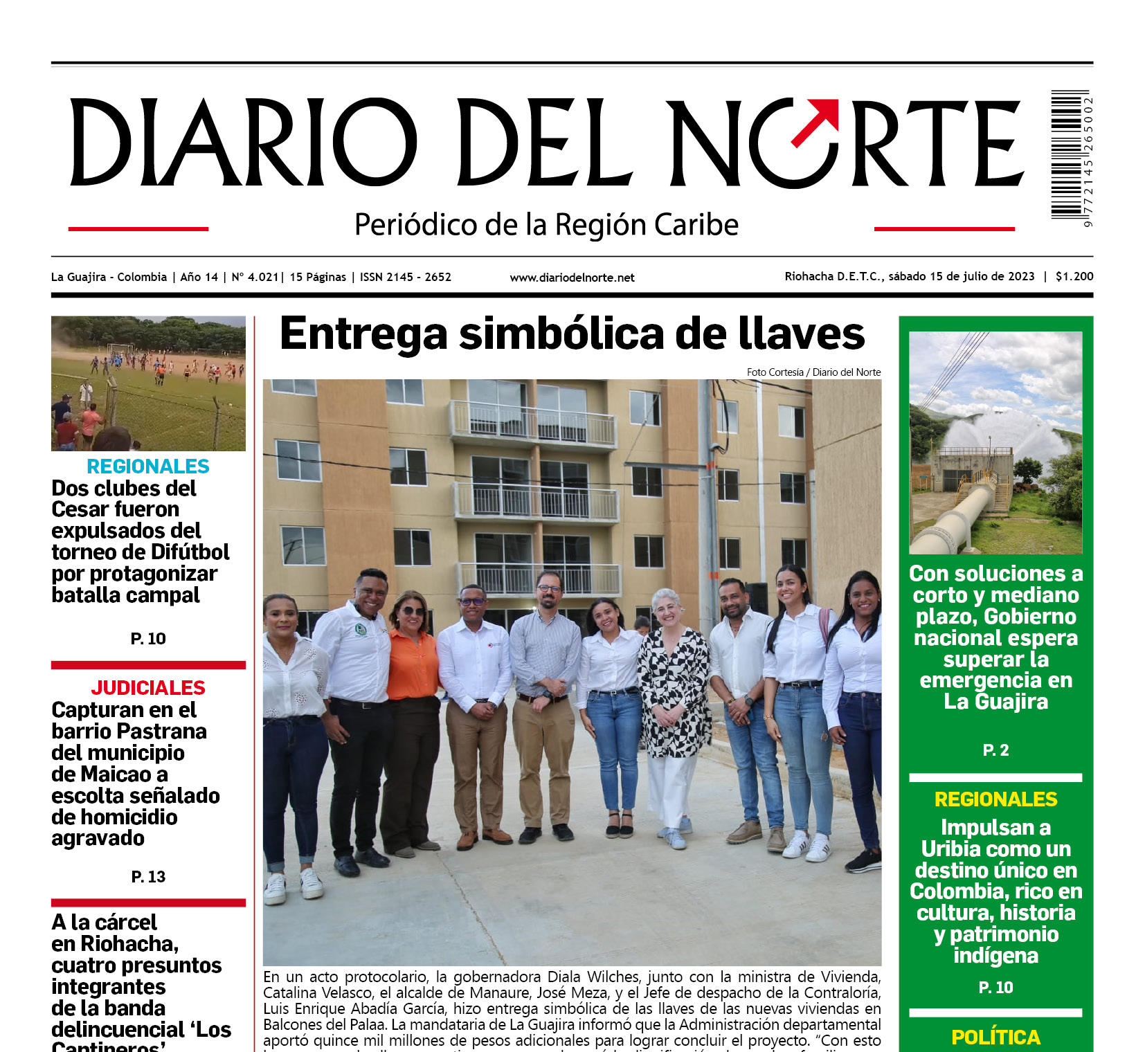 Esta es nuestra edición de hoy 15 de julio de 2023