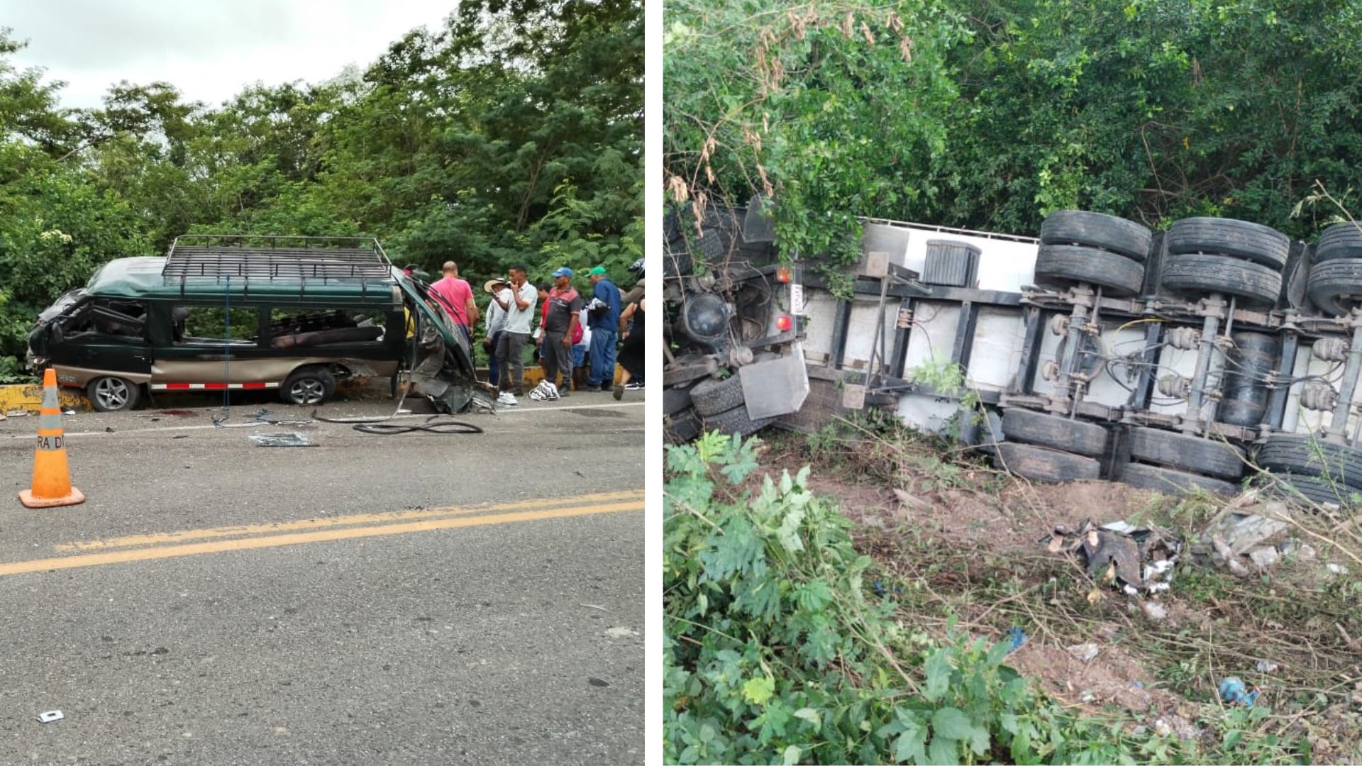 Policía confirma 7 muertos y 6 heridos en choque de tractomula y buseta en la vía Palomino – Riohacha