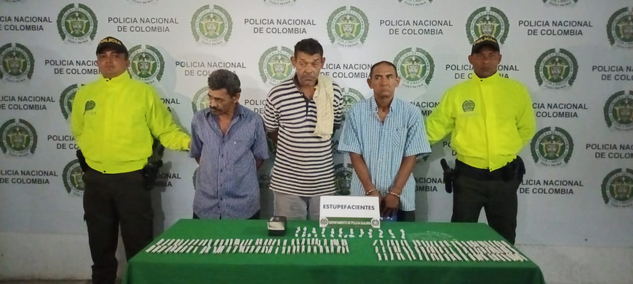 Tres personas capturadas por tráfico de estupefacientes en Riohacha