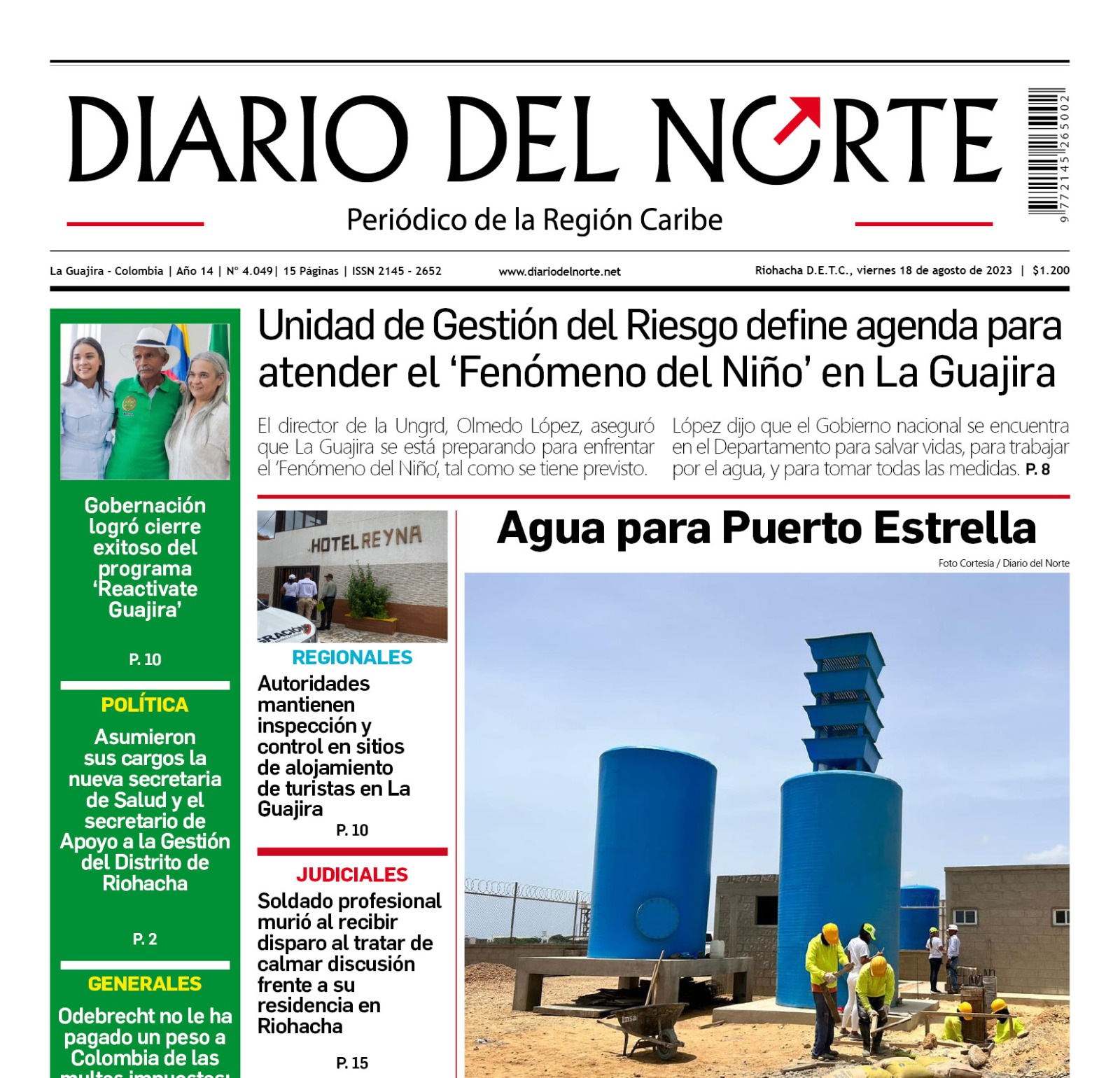 Esta es la edición del viernes 18 de agosto de 2023