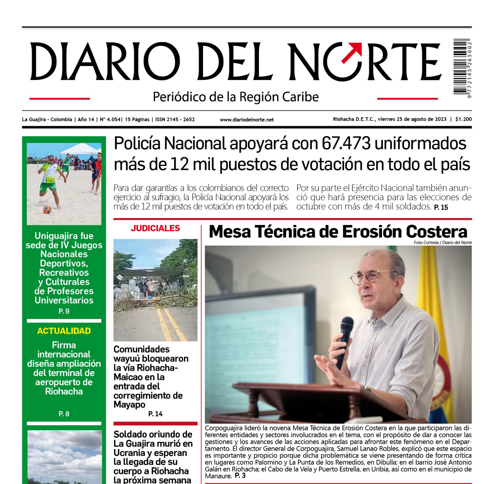 Esta es la edición del viernes 25 de agosto de 2023