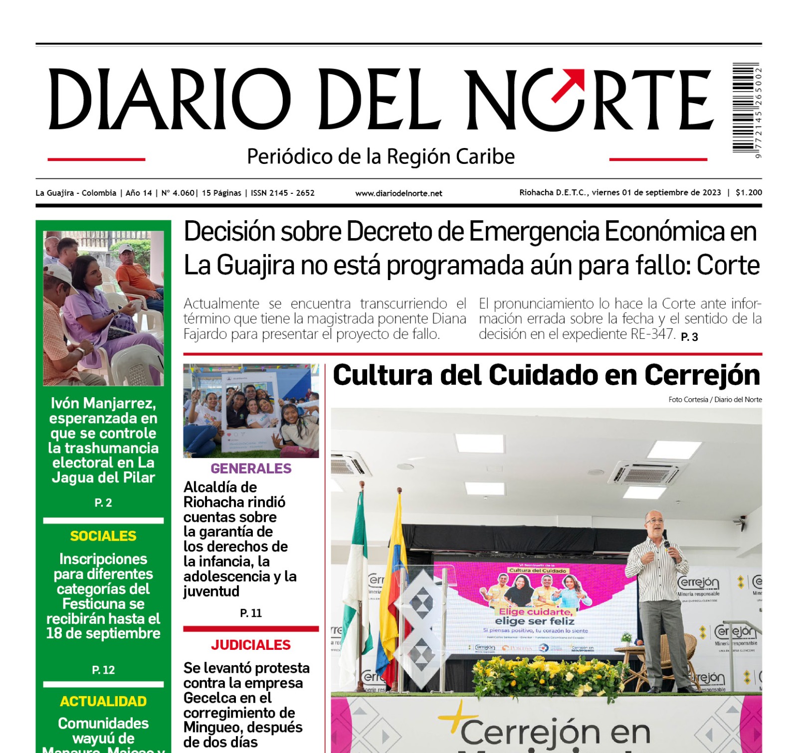 Esta es la edición del viernes 01 de septiembre de 2023